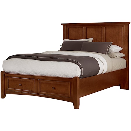 Transitional Queen Mansion Bed with Storage Footboard