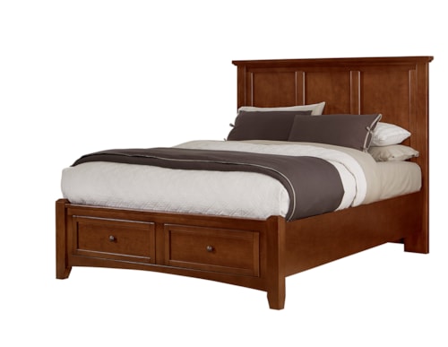 Transitional Full Mansion Bed with Storage Footboard