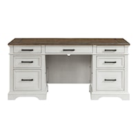Cottage Executive Desk with Locking File Drawers