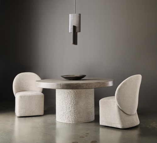 Contemporary 3-pc. Casual Dining Set w/Faux-Stone Extension Table