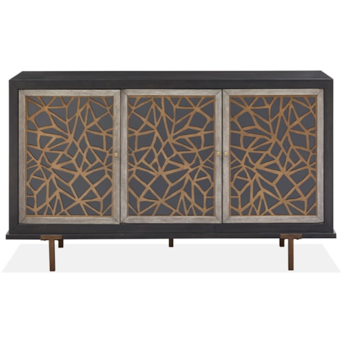 Transitional Server with Wine Bottle Storage