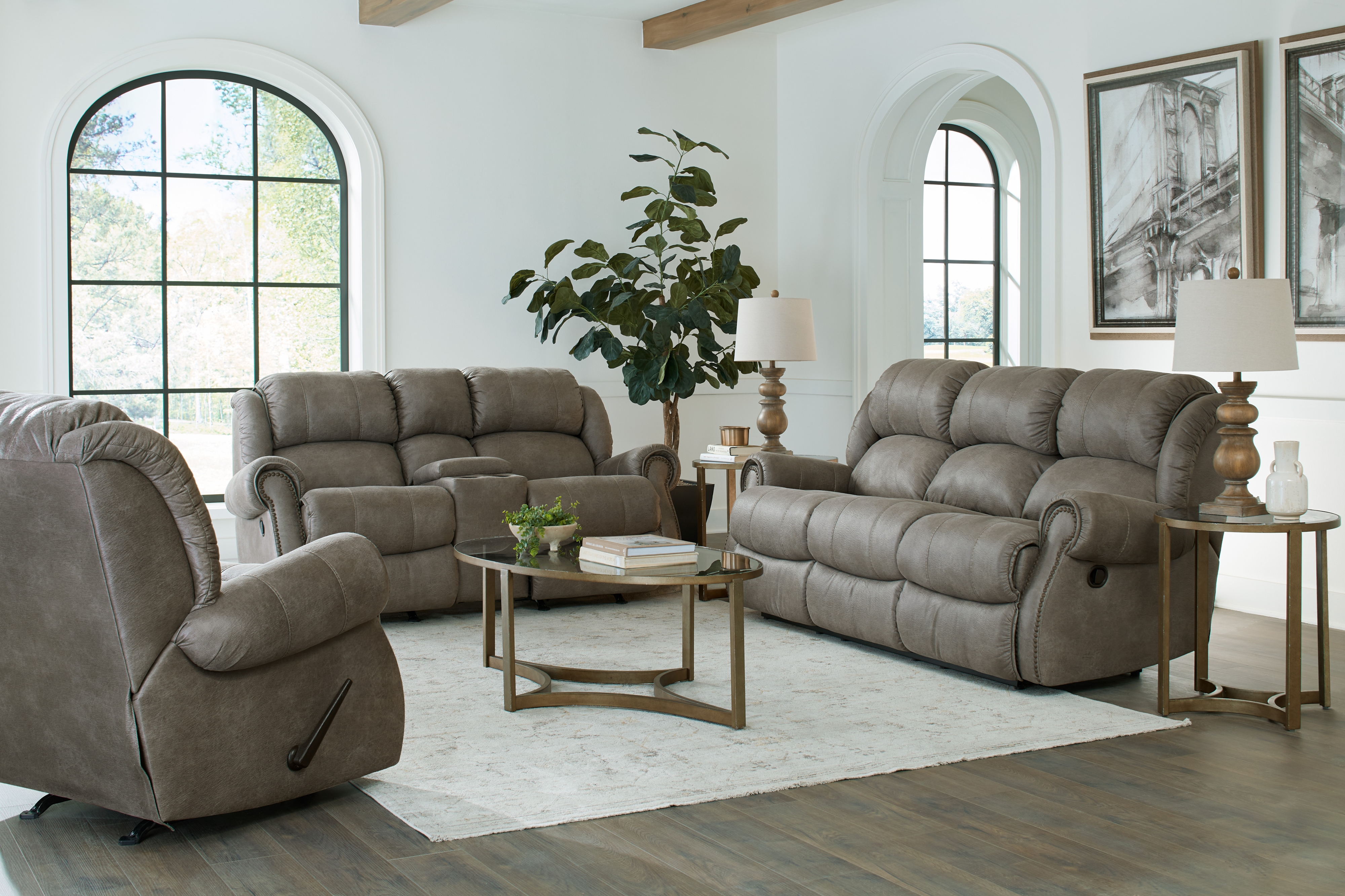 Manual Rocker Recliner Loveseat