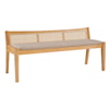 Powell Nassau Rattan Cane Bench with Back, Beige