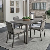 5-Piece Contemporary Outdoor Aluminum Dining Set