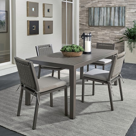 5-Piece Contemporary Outdoor Aluminum Dining Set