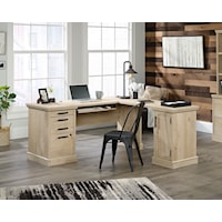 Modern Farmhouse L-Shaped Desk with Slide-Out Keyboard/Mouse Shelf