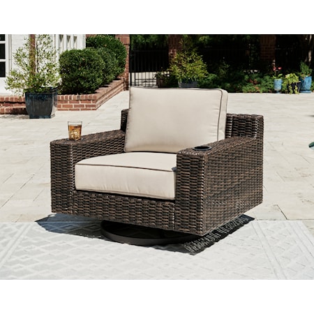 Outdoor Swivel Lounge With Cushion