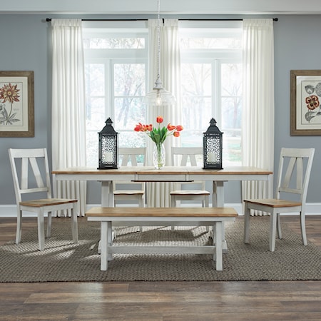 6-Piece Trestle Table Set