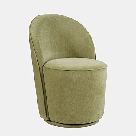 Landon Contemporary Upholstered Swivel Dining Chair - Green