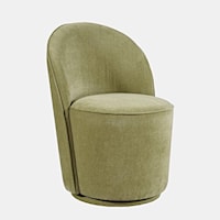 Landon Contemporary Upholstered Swivel Dining Chair - Green