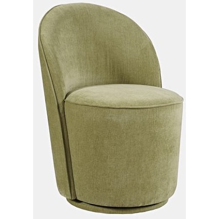 Landon Contemporary Upholstered Swivel Dining Chair - Green