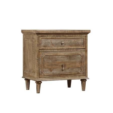 2-Drawer Nightstand W/Power Outlet Sandstone