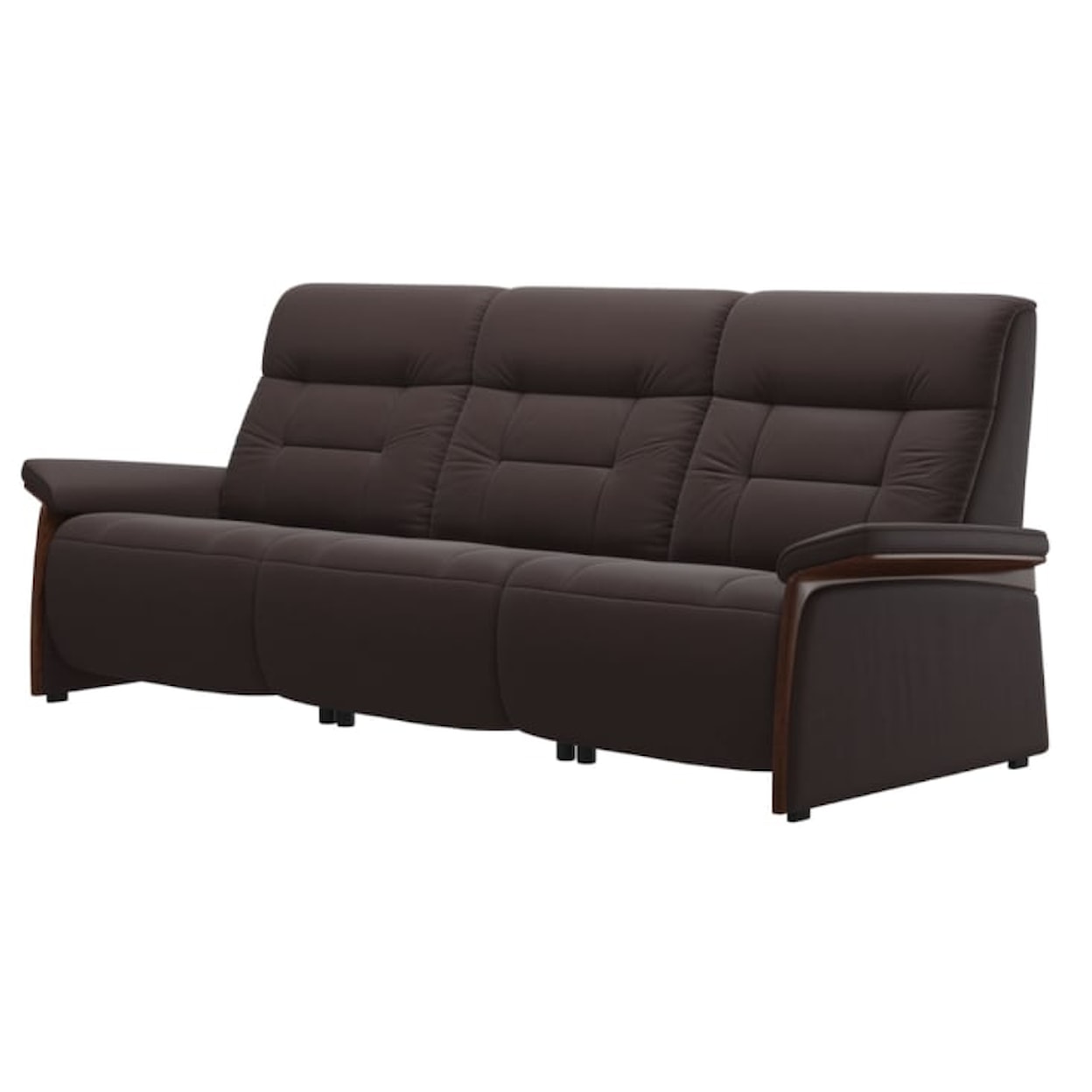 Stressless by Ekornes Mary 3-Seat Power Reclining Sofa w/ Wood Arms