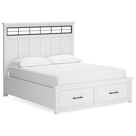 California King Panel Storage Bed