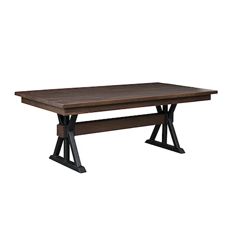 Farmhouse 72" Trestle Dining Table with 4 Extendable Leaves