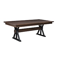 Farmhouse 60" Trestle Dining Table with 2 Extendable Leaves