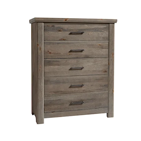 Transitional Rustic 5-Drawer Chest