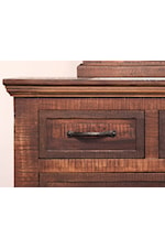 International Furniture Direct Madeira Rustic 3-Drawer Bedroom Chest with 2-Doors