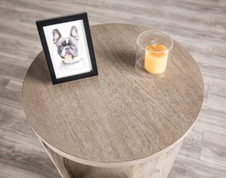 Round End Table Oak