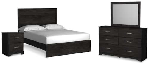 Queen Panel Bed, Dresser, Mirror, And Nightstand