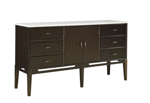 Transitional Sideboard with Silverware Tray and A/C Outlets