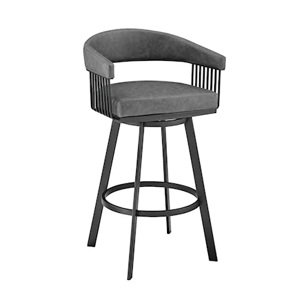 Contemporary Faux Leather Swivel Bar Stool