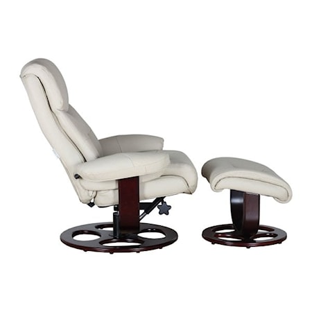 Pedestal Swivel Recliner and Ottoman