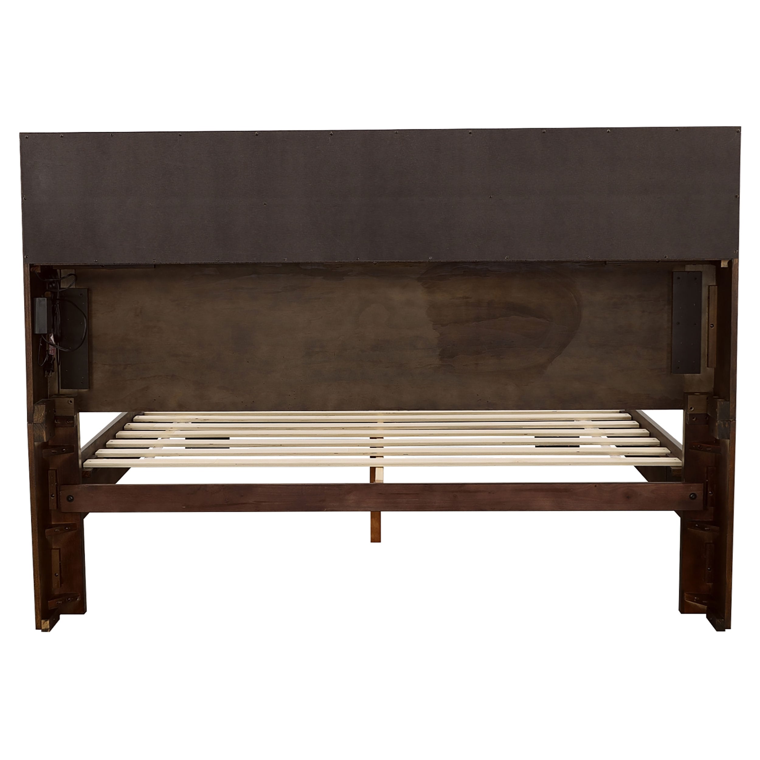 Coaster Jessica Wood Queen LED Storage Bookcase Bed