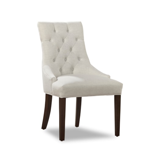 Transitional Tufted Host Chair with Slope Arms