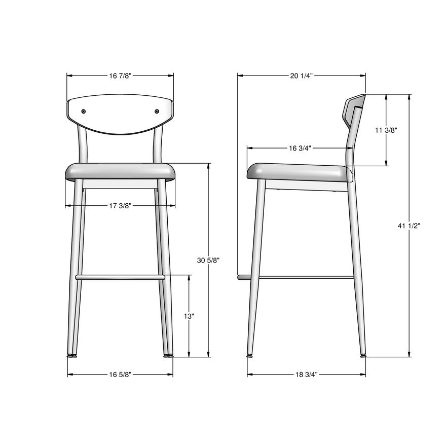 Amisco Hint Open Back Bar Stool