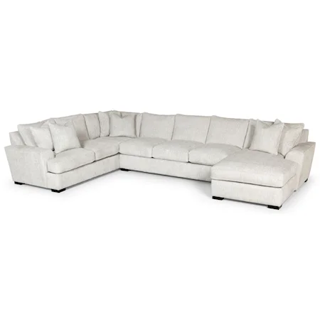Contemporary U-Shape Sectional Sofa with Feather Cushions