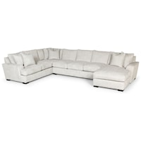 Contemporary U-Shape Sectional Sofa with Feather Cushions