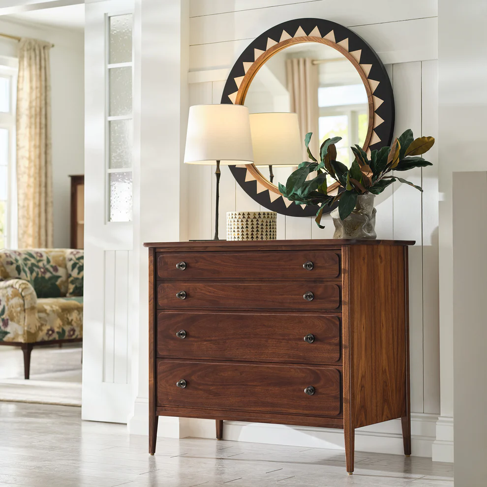 Round Marquetry Wall Mirror