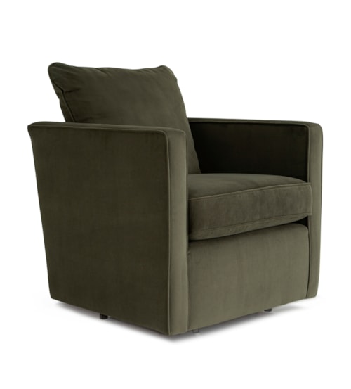Transitional Swivel Chair with Tuxedo Arms