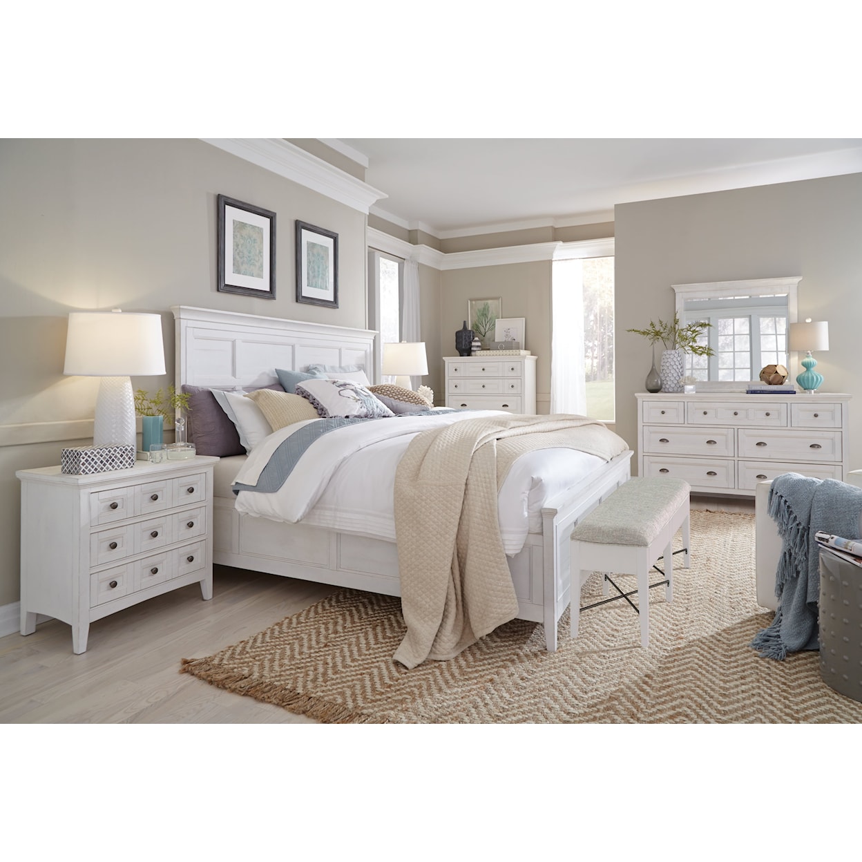 Magnussen Home Heron Cove Bedroom 4-Piece Queen Bedroom Set 
