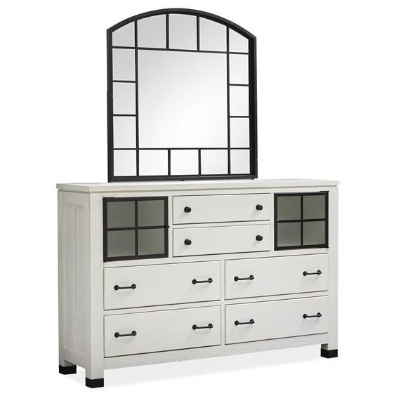 Dresser and Mirror Set