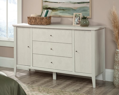 Transitional Three-Drawer Bedroom Dresser with Easy-Glide Drawers