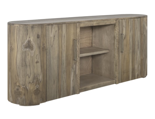 Modern Rustic 80" TV Stand with Magnetic Door Catches