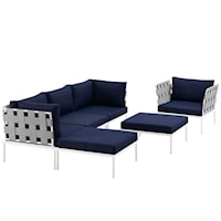 6 Piece Outdoor Patio Aluminum Sectional Sofa Set