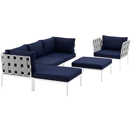 Outdoor 6 Piece Sectional Sofa Set