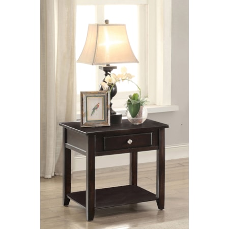 Bradford 1-drawer Wood End Table