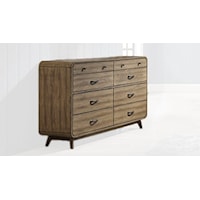 Mid-Century Modern 8-Drawer Dresser with Built-in LEDs