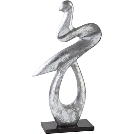 Devri Silver Finish/Black Sculpture