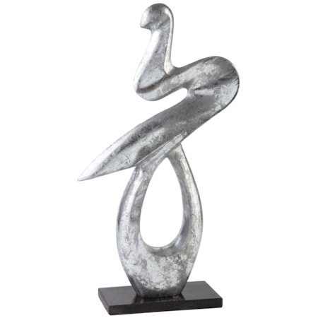 Devri Silver Finish/Black Sculpture