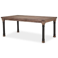 Rustic Rectangular Dining Table with Pipe Legs