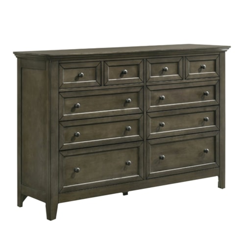Transitional 10-Drawer Dresser