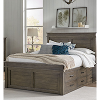 Transitional Queen Captain Bed with 9 Drawers