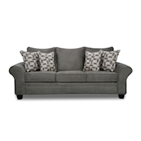 Transitional Sofa with Loose Back Pillows - Granite