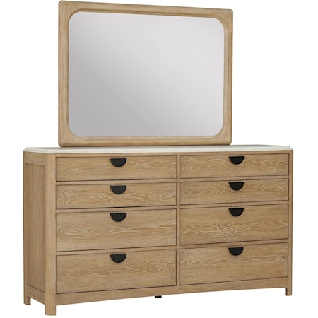 Dresser and Mirror Set