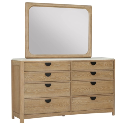 Transitional Dresser and Mirror Set